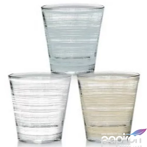 Pohár szett 250ml 3db-os, csíkos, 3 féle szín
