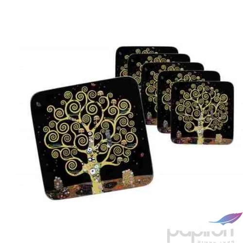 Poháralátét parafa 10x10cm, 6db-os,Klimt: Életfa