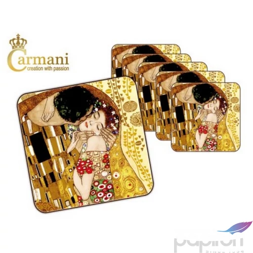 Poháralátét parafa 10x10cm 6db-os,Klimt:The Kiss