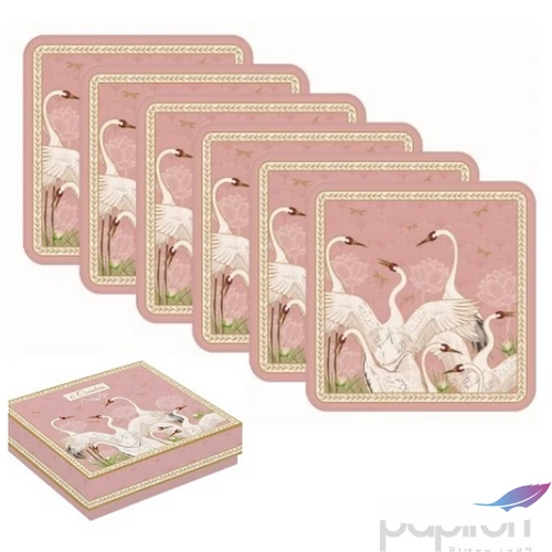 Poháralátét parafa 6db-os 10,5x10,5cm, Dancing Herons