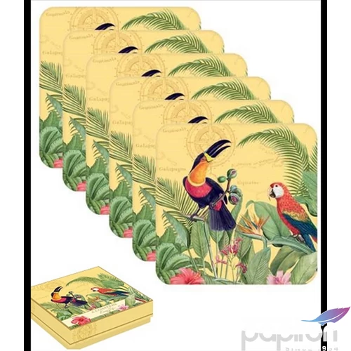 Poháralátét parafa 6db-os 10,5x10,5cm, Exotic Paradise