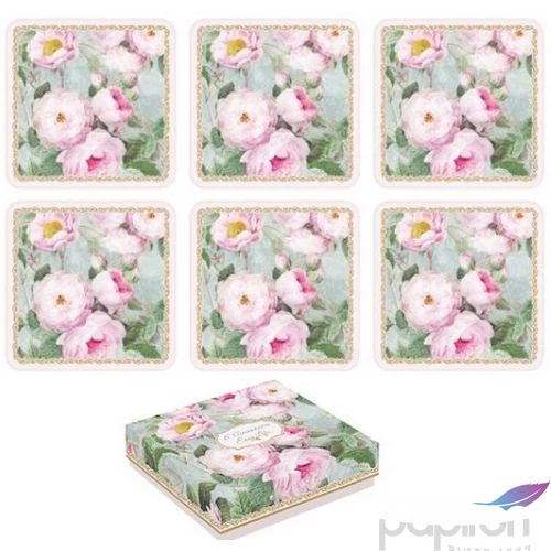 Poháralátét parafa 6db-os 10,5x10,5cm, Roses in Bloom