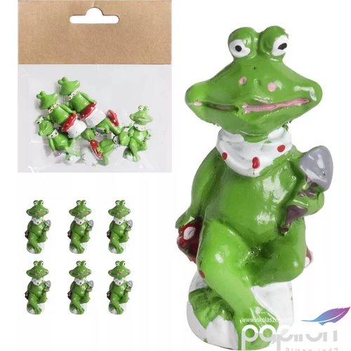 Porcelán béka gombán, zöld 6 db/csomag 