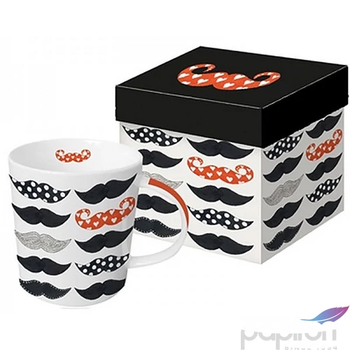 Bögre Porcelán 0,35l díszdobo Bögre teás, karácsonyi mintás Les Moustaches porcelán