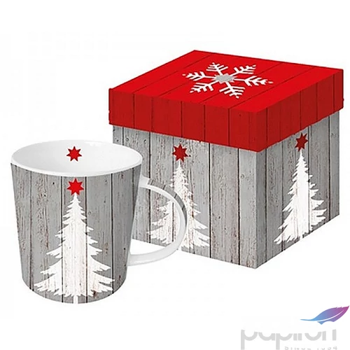 Bögre Porcelán 0,35l díszdobo Bögre teás, karácsonyi mintás Tree on Wood porcelán