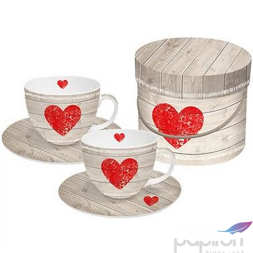 Porcelán csésze szett 2db 0, 2l-es csésze, karácsonyi mintás Heart of Wood porcelán
