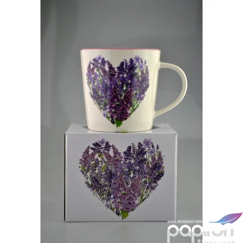 Bögre porcelán 450ml levendulás