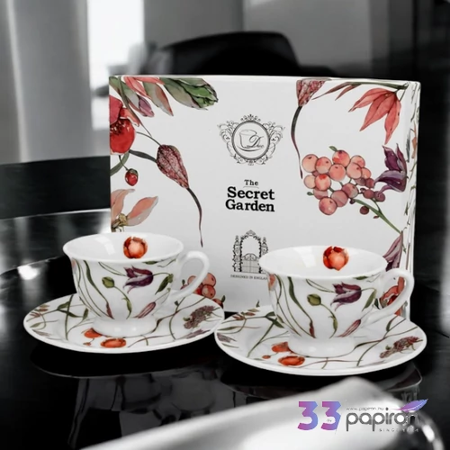 Porcelán kávéskészlet 100 ml csésze +alj 2személyes
