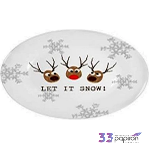 Porcelán lapostányér 19cm LET IT SNOW !