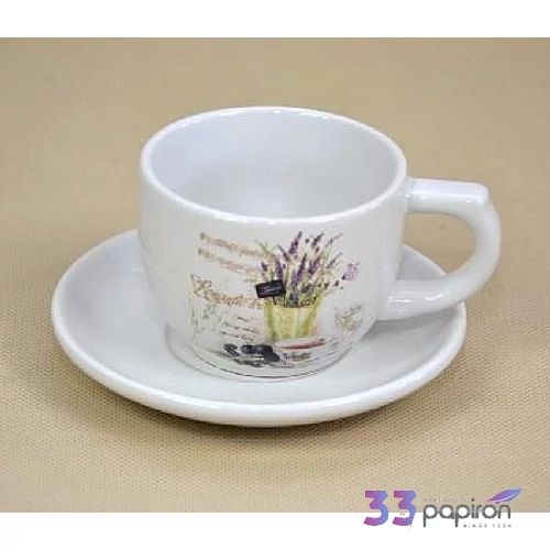 Porcelán teáscsésze 250ml csésze+alj Levendula