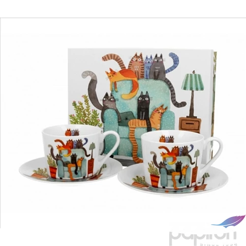 Porcelán csésze +alj 230 ml 2 személyes dobozban 6911