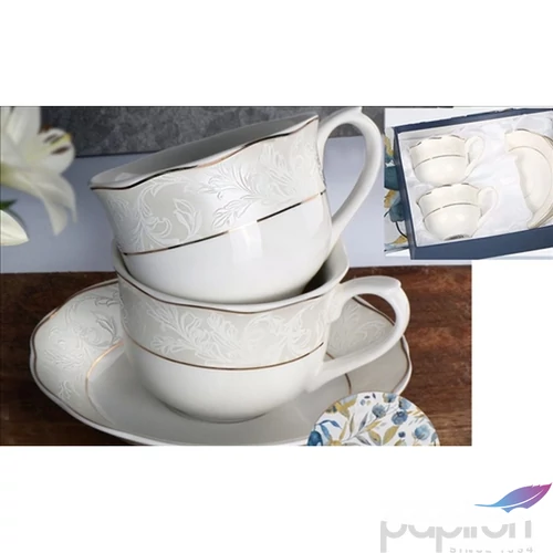 Porceláncsésze+alj 220ml Sarah 6 személyes, dobozban