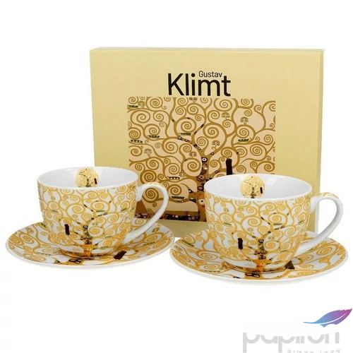 Porceláncsésze+alj 270ml Életfa 2 személyes dobozban