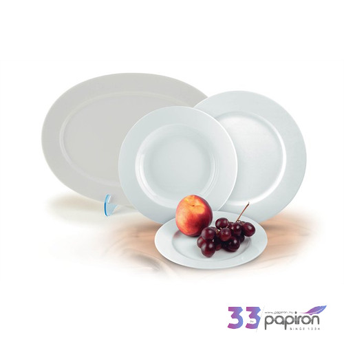 Rotberg Porcelán lapostányér 24cm Basic fehér porcelán