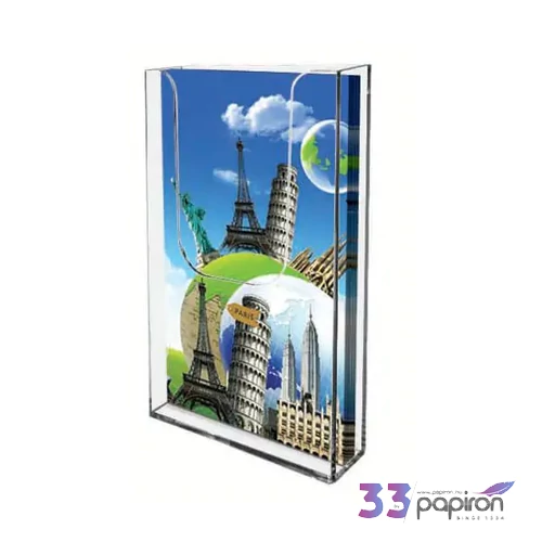 Prospektustartó la/4 fali 105x161x33 mm, 1 rekeszes 1/3 A4-es prospektusokhoz.