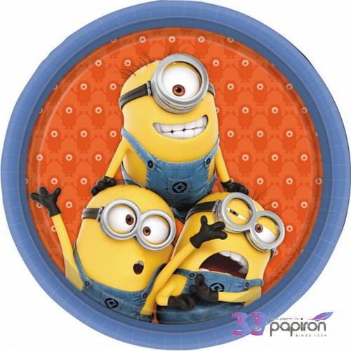 Party tányér papír 18cm Minions 8db/cs. R997971