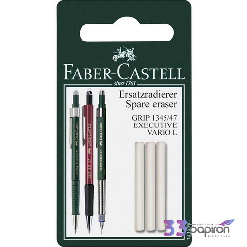 Faber-Castell radír Grip 1345/1347 ceruzához 3db-os prémium minőségű termék 131596
