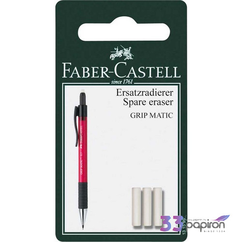 Faber-Castell radír Grip ceruzához 3db-os prémium minőségű termék 131595