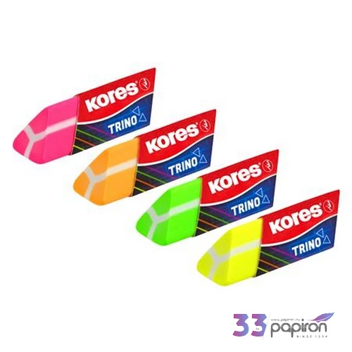 Radír Kores Trino, vegyes neon színek IK40502