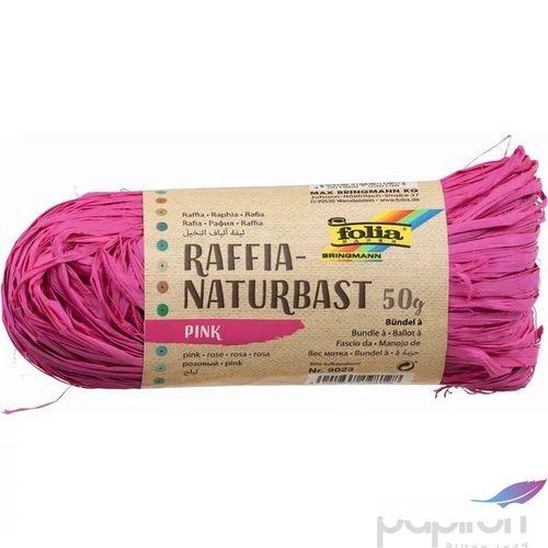 Raffia Folia csomag. Natural, 50g rózsaszín 