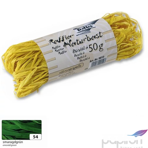 Raffia Folia csomag. Natural, 50g smaragd zöld 