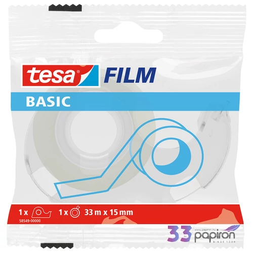 Ragasztószalag 33mx15mm+tépő TESAfilm Basic 58549 TESA minőségi ragasztó