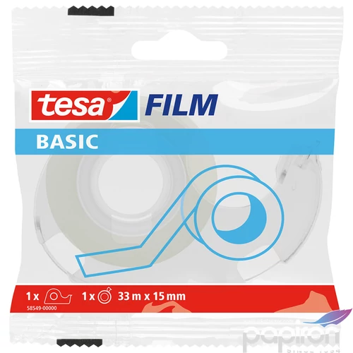 Ragasztószalag 33mx15mm+tépő TESAfilm Basic 58549 TESA minőségi ragasztó