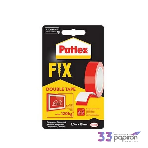 Ragasztószalag kétoldalas 19mmx 1,5m HENKE Pattex Fix 120kg piros