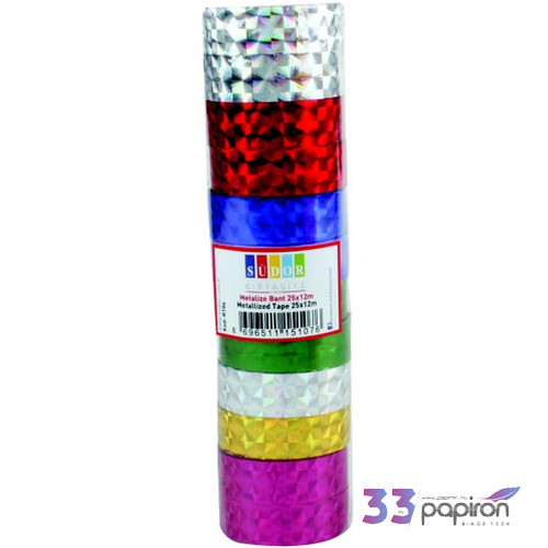 Ragasztószalag metálos (12tek/csom) 12mm x 2,5m több színben RT04