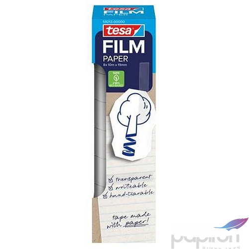 Ragasztószalag Tesa írható, papír, 19 mm x 10 m Tesafilm, átlátszó