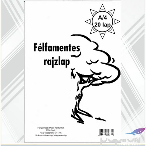 Rajzlap A4 félfamentes 20 lap/dosszié iskolai rajzlap iskolaszezonos termék iskolai rajzlap