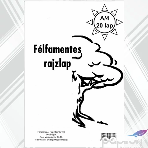 Rajzlap A4 félfamentes 20ív 20 lap/tömb ragasztott iskolai rajzlap iskolaszezonos termék
