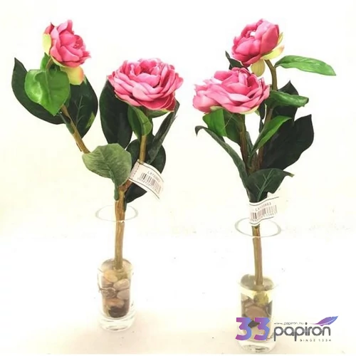 Ranuncuéus Üvegpohárban Ranonculus üvegben, 28cm ,