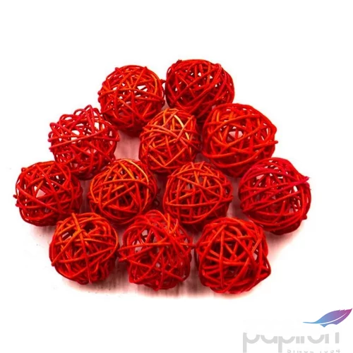 Rattan gömb 5cm piros 12db/csomag. 