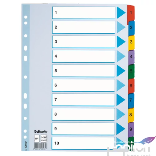 Regiszter Esselte 1-10 mylar 1-10 A4 Esselte