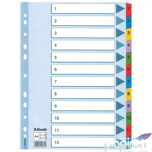 Regiszter Esselte 1-12 Mylar 1-12 A4 Esselte