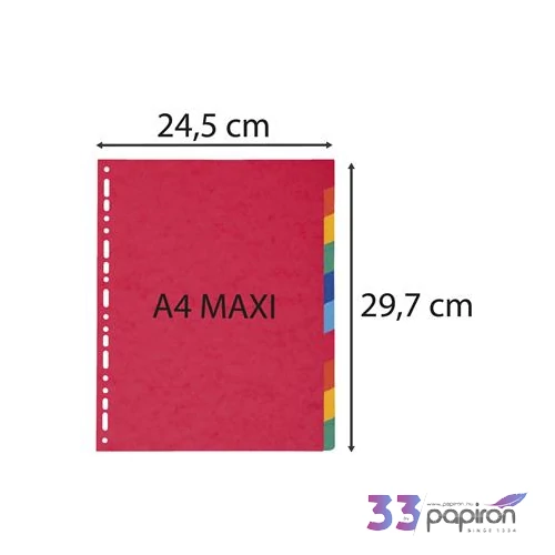 Regiszter karton A4+ Exacompta 10 részes, színes