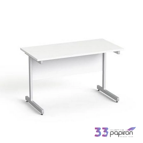 Íróasztal szürke fémlábbal 120x70cm MAYAH Freedom SV-25 fehér