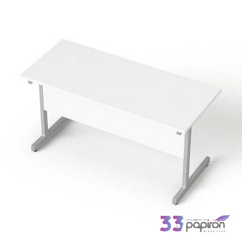 Íróasztal szürke fémlábbal 140x70cm MAYAH Freedom SV-26 fehér