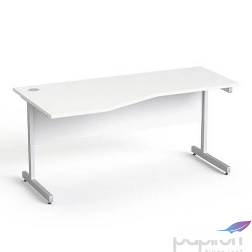 Íróasztal íves balos szürke fémlábbal 160x80cm MAYAH Freedom SV-30 fehér