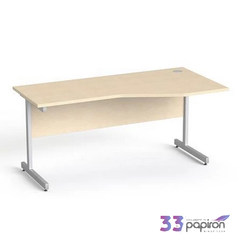 Íróasztal íves jobbos szürke fémlábbal 160x80cm MAYAH Freedom SV-29 juhar