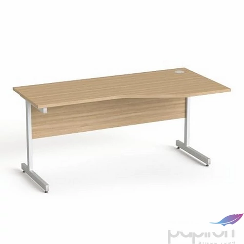 Íróasztal íves jobbos szürke fémlábbal 160x80cm MAYAH Freedom SV-29 kőris