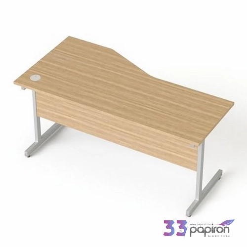Íróasztal íves jobbos szürke fémlábbal 160x80cm MAYAH Freedom SV-29 kőris
