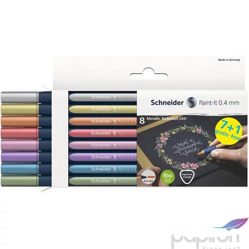 Rollertoll készlet Schneider Metálfényű 0,4 mm, Paint-It 050 8 különböző szín