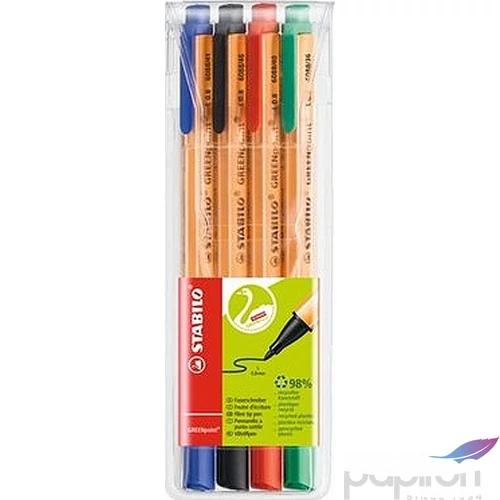 Filckészlet 4 Stabilo Greenpoint 0,8mm-es 4színű készlet Írószerek STABILO 6088/4