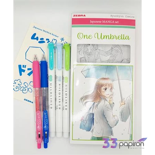 Írószer készlet Zebra Manga Set, One Umbrella, 5 darabos 
