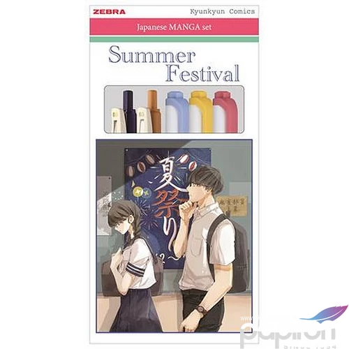 Írószer készlet Zebra Manga Set, Summer Festival, 5 darabos