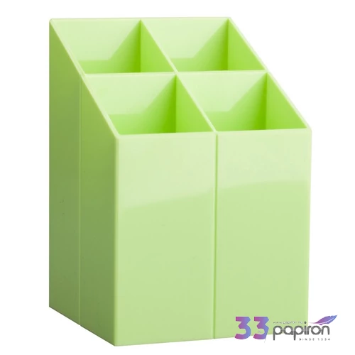 Írószertartó asztali ICO Pen Holder transzparens világoszöld rekeszes írószertartó, asztali írószerta