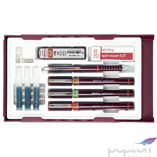 Rotring csőtoll Isograph szett college szett "3+1 0,20; 0,40; 0,60mm"
