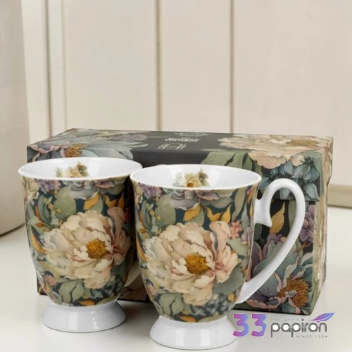 Bögre porcelán 340ml Royal PEONY BLUE 2 db/szett Díszdobozban